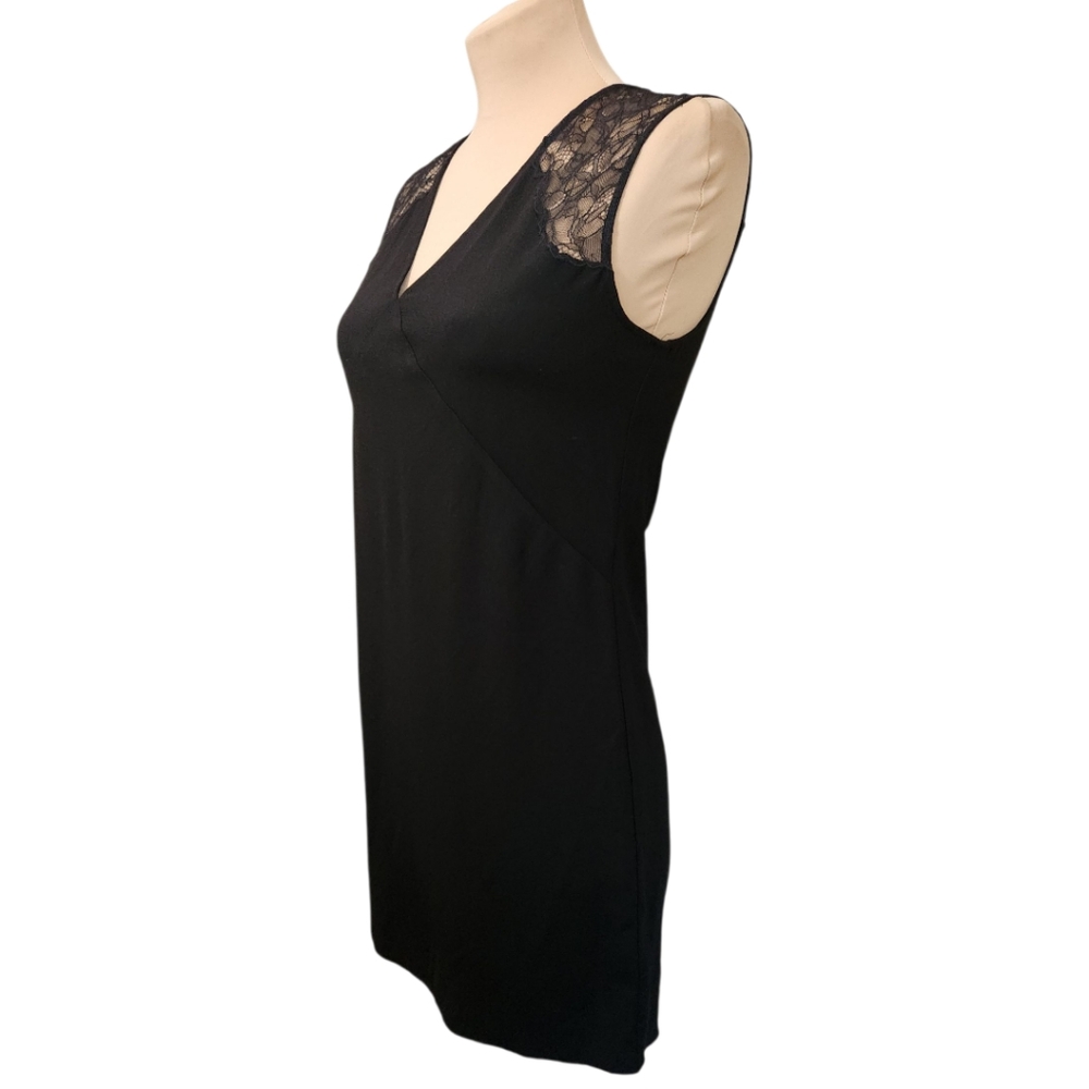 ALLSAINTS "Prism" Black Lace Trimmed Mini Dress - Size 4 - Picture 8 of 15